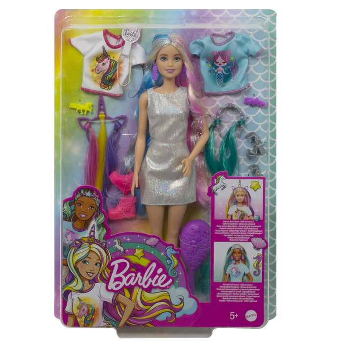 Barbie, Baśniowa Fryzura Lalka Ze Stylizacją Na Jednorożca Lub Syrenkę GHN04