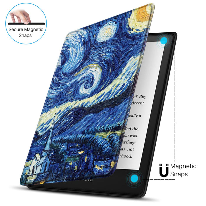 TNP etui ochronne do Kindle Paperwhite 2021 6,8 cala 11 generacji/Kindle Paperwhite 2021 Signature Edition, etui i etui do czytania Kindle Paperwhite, kolor Nocny gwiaździstej