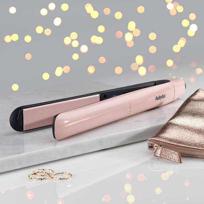 BaByliss Rose Blush 235 Prostownica do włosów z długimi płytkami pokrytymi powłoką tytanowo-ceramiczną 2498PRE