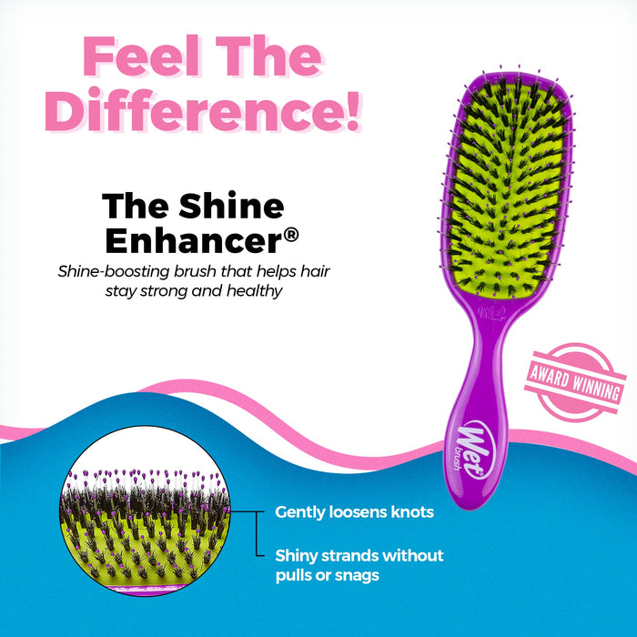 WetBrush Shine Enhancer szczotka do włosów naturalne włosie dzika przyjazne dla środowiska fioletowe