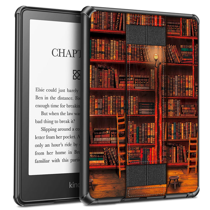 Fintie Etui do 6,8" Kindle Paperwhite (11. Generation - 2021) i Kindle Paperwhite Signature Edition - [Eckenschut ] twarda obudowa tylna osłona ochronna z paskiem na rękę, biblioteka