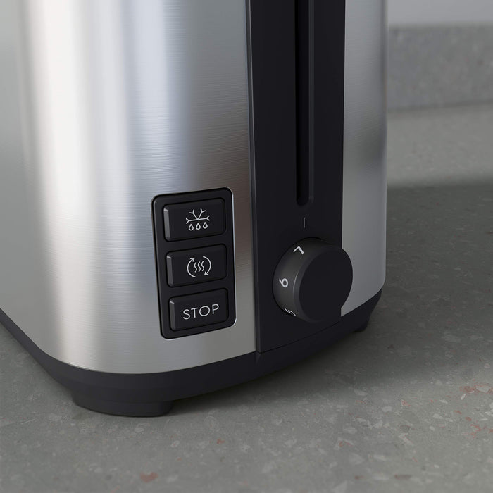 Electrolux Toster Create 4, Toster dwukomorowy, 7 stopni przyrumienienia, Funkcja stop, Funkcja rozmrażania i podgrzewania, Wyjmowana tacka na okruchy E4T1-4ST, Szczotkowana stal nierdzewna