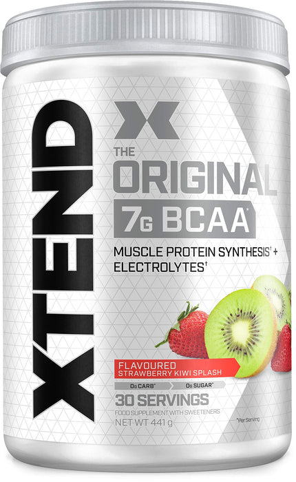 XTEND Original - Odżywka z BCAA - truskawka i kiwi | suplement z aminokwasami rozgałęzionymi | 7 g BCAA + elektrolity - regeneracja i nawodnienie| 30 porcji