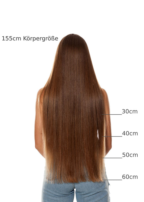 hair2heart 25 x 0,5 g przedłużki do włosów, gładkie - 30 cm - #130 miedziany czerwony