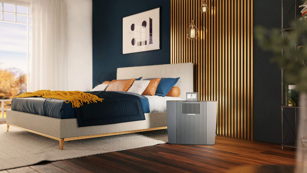 Venta Oczyszczacz powietrza AW902 Professional, higieniczne nawilżanie powietrza przez pranie powietrza, bez filtra, bez mgły, do pomieszczeń do 120 m², szary