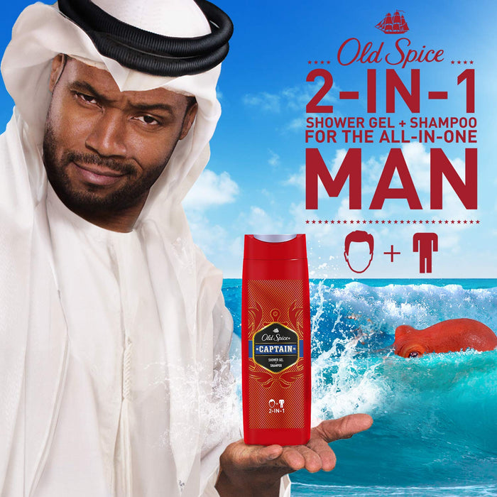 Old Spice Captain Żel pod Prysznic i Szampon dla Mężczyzn - 400 ml
