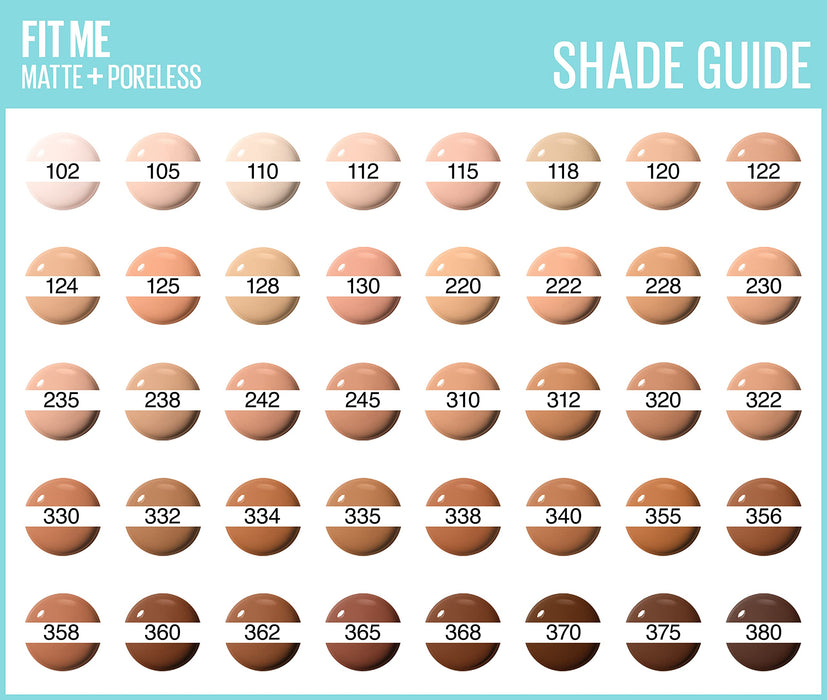 Maybelline New York Fit Me Matte+Poreless matujący podkład dla skóry mieszanej i tłustej, fluid z glinką kosmetyczną, naturalny mat bez świecenia, 102 Fair Ivory, 30 ml