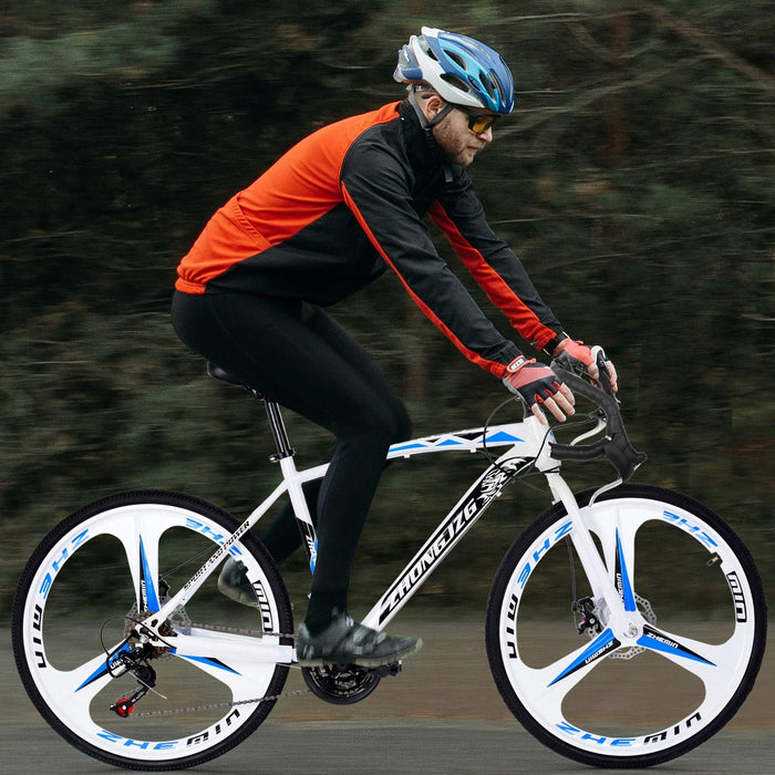 ZSMLB Rowery szosowe dla dorosłych rowery górskie 700c rower szosowy mężczyźni dorośli 21-biegowy podwójny hamulec tarczowy lekka rama ze stali węglowej rowery wyścigowe