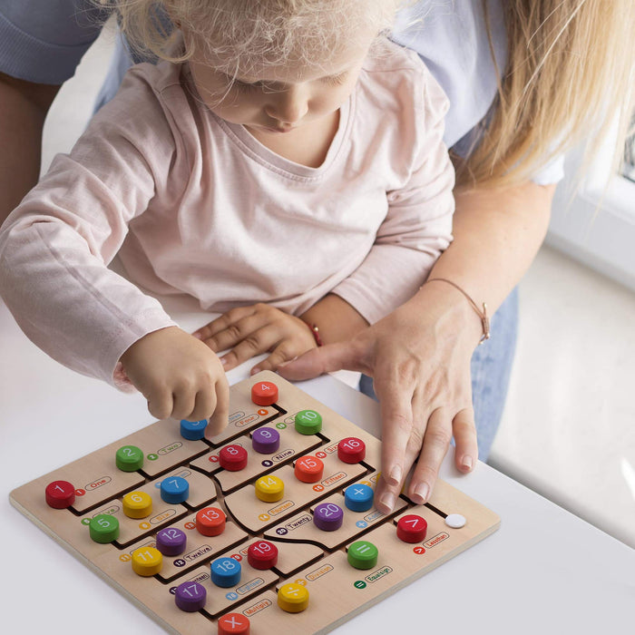 Boxiki Kids Montessori Zabawki dla niemowląt, z liczbami i matematyką - drewniane zabawki - drewniane puzzle dla dzieci, zabawki do wczesnej edukacji i aktywności - zabawki edukacyjne dla chłopców i dziewcząt w wieku 1, 2, 3 lat