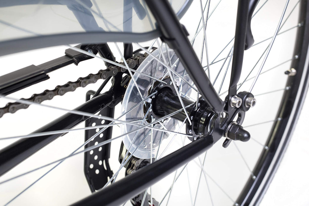 Amigo Moves rower miejski dla mężczyzn, 28 cali, odpowiedni do 170 – 175 cm, 6-biegowa przerzutka Shimano, rower miejski z hamulcem ręcznym, dzwonkiem, stojakiem i światłem, czarny