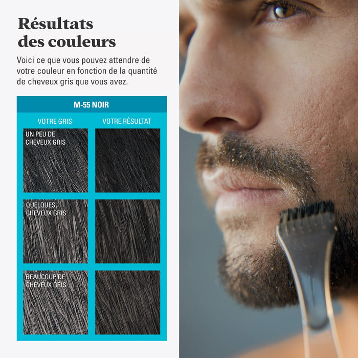 Just for Men wąsy i zarostu, czarny barwnik, eliminowany szary, zapewniający grubszy i pełniejszy wygląd – M55