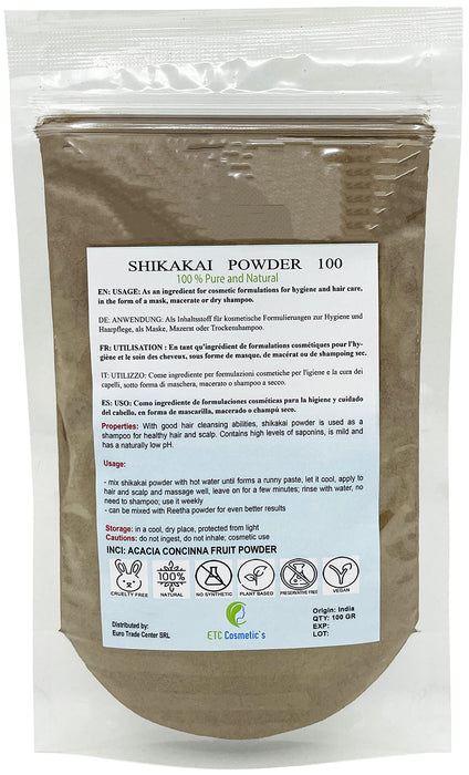 Shakai Pulower – 100/200/300 g – dobra zdolność do czyszczenia włosów | nadaje się do wszystkich rodzajów włosów i skóry tłustej, problematycznej | 100% czyste i naturalne (100 g)