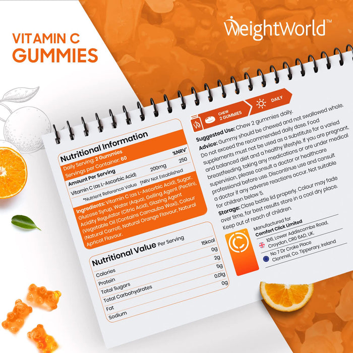 Witamina C i cynk Gummies - 120 Vegan Gummies (2 miesiące dostaw) Smaczne pomarańczowe witaminy Gummies dla dorosłych, układ odpornościowy, zmęczenie i zmęczenie & zdrowie skóry, witamina C Gummy Suplement - Keto