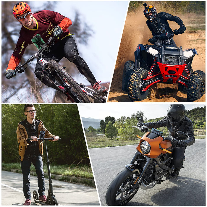 Rouclo Uniwersalny uchwyt na telefon komórkowy, rower lub motocykl, obracany o 360°, zdejmowany uchwyt rowerowy, stabilny uchwyt do smartfona o przekątnej 4,5-7,0 cala