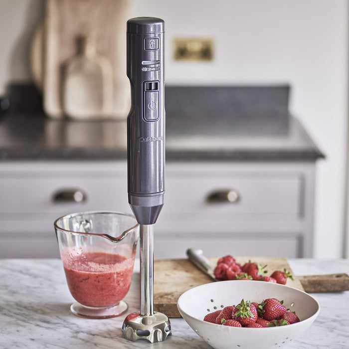 Cuisinart Blender ręczny 3 w 1 z nasadką do rozdrabniania, blender i nasadką do ubijania ze stali nierdzewnej, bezprzewodowy, niebieski, CSB300BE