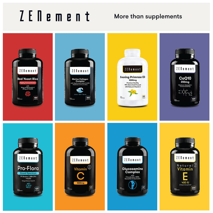 Witamina C Defence, z 1000 mg witaminy C + bioflawonoidy i cynk, 270 Tabletek | Wspiera układ odpornościowy i zmniejsza zmęczenie | Wegańska, bez dodatków, bez GMO, bez alergenów | od Zenement