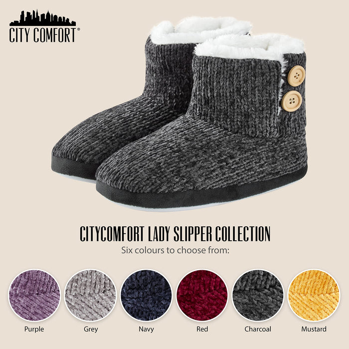 CityComfort Buciki z dzianiny do wnętrz i na zewnątrz kapcie
