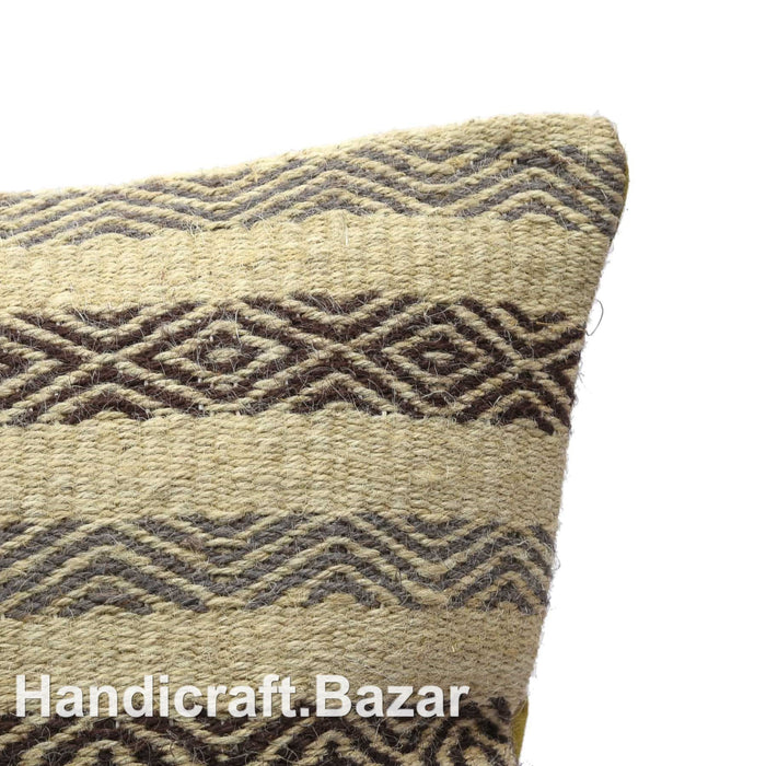 Handicraft Bazar r Juta poszewka na poduszkę tradycyjna vintage wełniana juta macierzyńska poszewka na poduszkę indyjska juta boho kilim Euro narzuta podłoga sofa poszewka na poduszkę