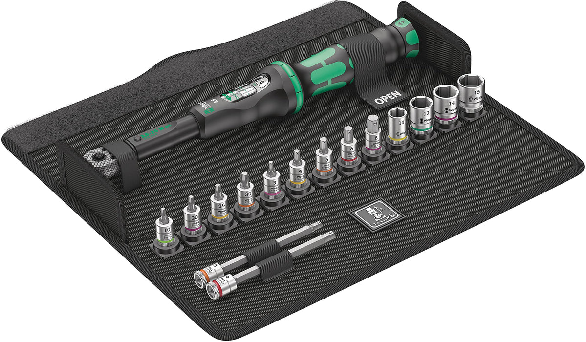 Wera 05004180001 Torque 1, zestaw kluczy dynamometrycznych do roweru, 16-częściowy