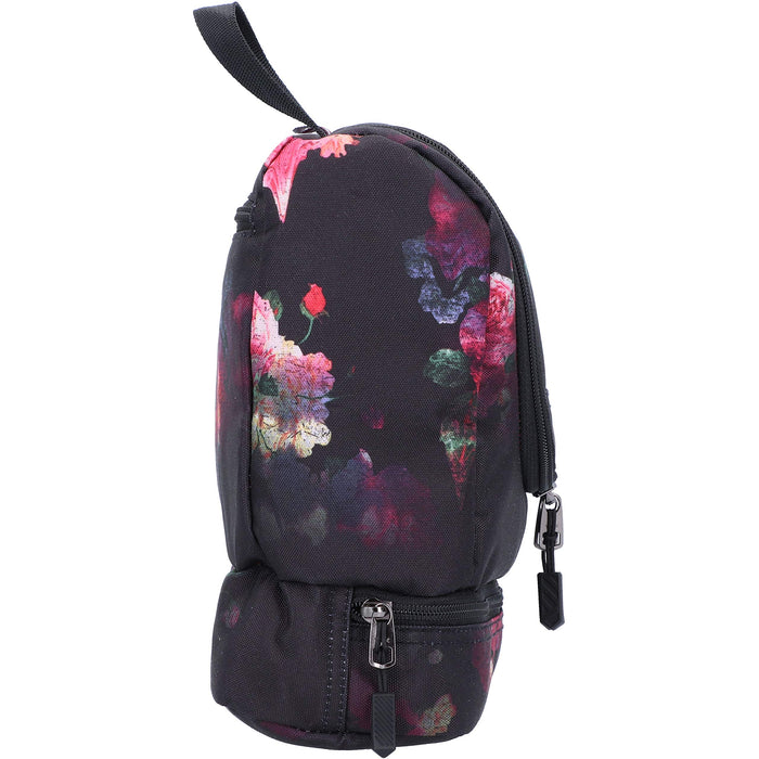 Travel Kit stylowa torba podróżna z dodatkową komorą na spodzie, kosmetyczka do zawieszenia, kosmetyczka z wieloma schowkami na podróż i kemping, torba toiletry Bag, 25 x 24 x 11 cm, czarno-różowa