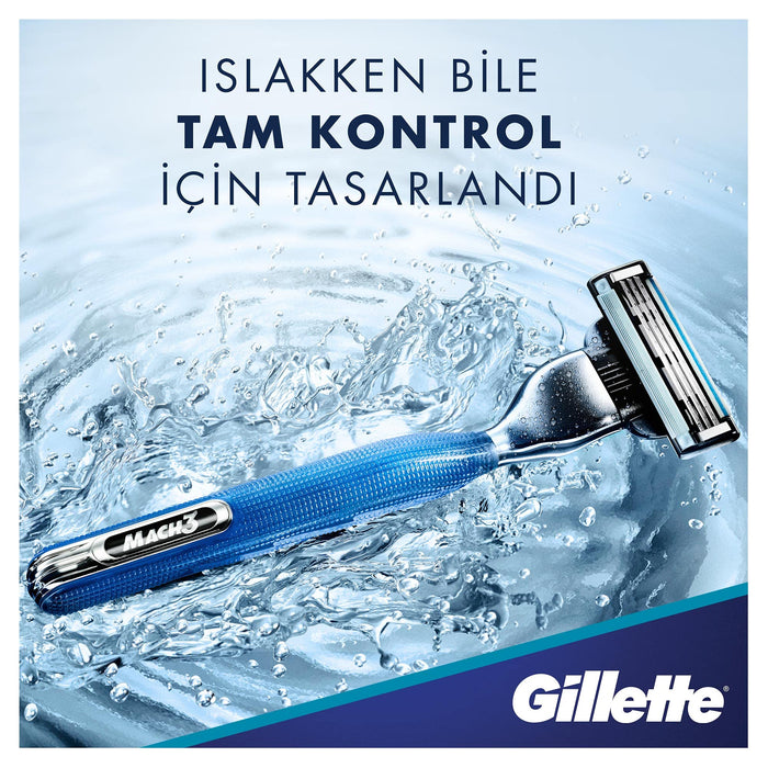 Gillette Mach3 Rączka maszynki do golenia dla mężczyzn + 3 ostrza wymienne, z ostrzami twardszymi niż stal