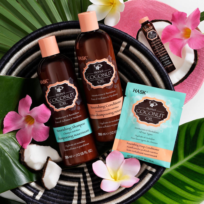 HASK Monoi Coconut Oil Nourishing Deep Conditioner Sachet, 50 ml
