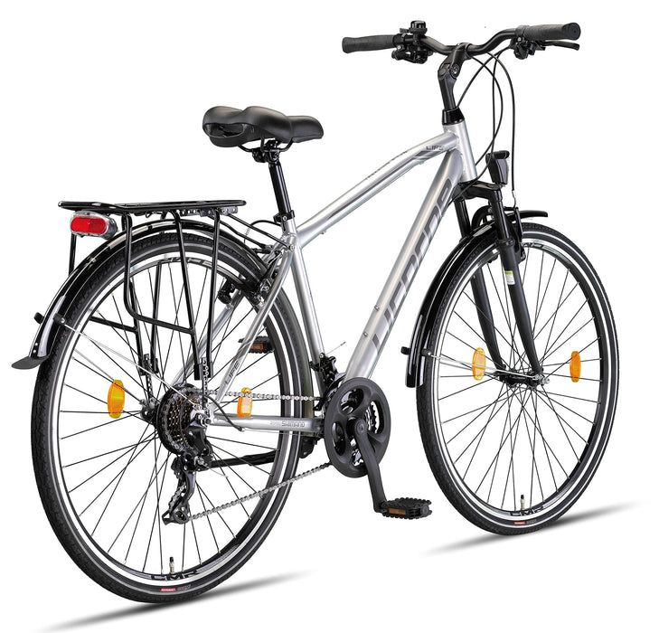 Licorne Bike Life M-V rower trekkingowy klasy premium, 28 cali, dla chłopców, dziewcząt, kobiet i mężczyzn, 21-biegowa przerzutka, rower męski