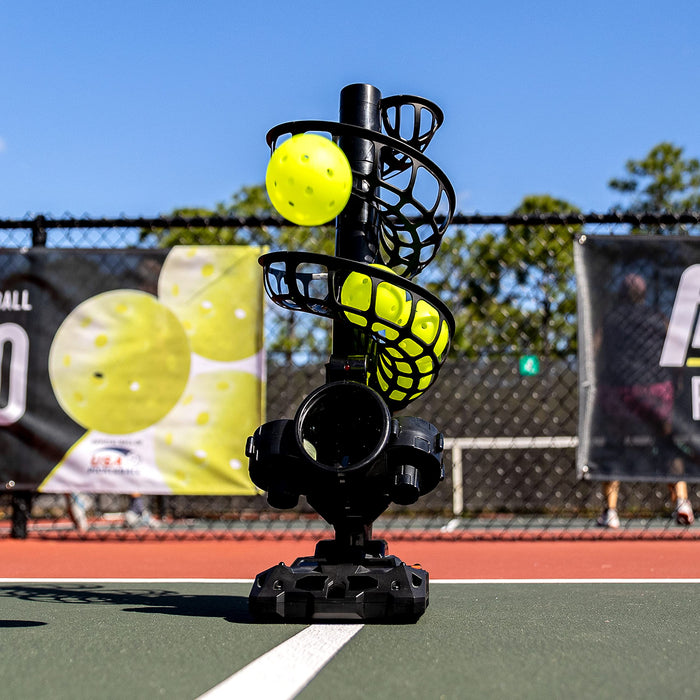 Franklin Sports Automatyczna wyrzutnia Pickleball - ProShot Pickleball Tosser do ćwiczeń Pickleball + treningu - przenośny miotacz do pickleballu + podajnik piłek - sprzęt treningowy do pickleballa + pomoc