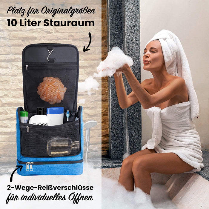 DELAWAY XXL kosmetyczka do zawieszenia - kosmetyczka w jakości premium - wzór 2022, jasnoniebieski nowy, XL