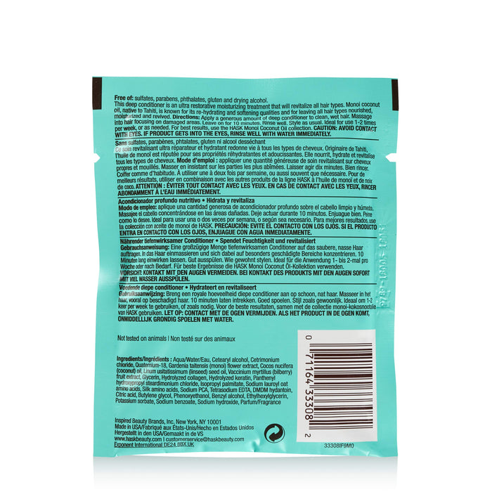 HASK Monoi Coconut Oil Nourishing Deep Conditioner Sachet, 50 ml