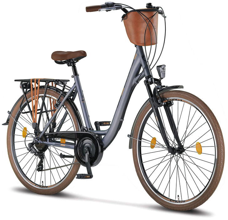 Licorne Bike Violetta Premium City Bike, rower miejski, 24,26 i 28", dla dziewcząt, chłopców, mężczyzn i kobiet, 21 biegów, rower holenderski