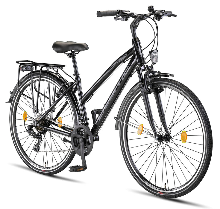 Licorne Bike Rower trekkingowy klasy premium o średnicy 28 cali – rower dla mężczyzn, chłopców, dziewcząt i kobiet – 21-biegowa przerzutka – rower miejski – rower męski – L-V-ATB