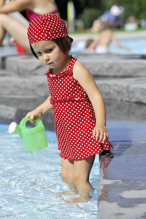 Playshoes Dziewczęcy kostium kąpielowy z kropkami spódnicy z ochroną przed promieniowaniem UV, certyfikat Oeko-Tex Standard 100