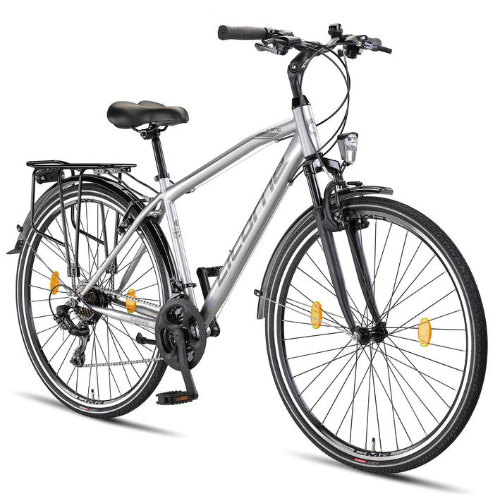 Licorne Bike Life M-V rower trekkingowy klasy premium, 28 cali, dla chłopców, dziewcząt, kobiet i mężczyzn, 21-biegowa przerzutka, rower męski