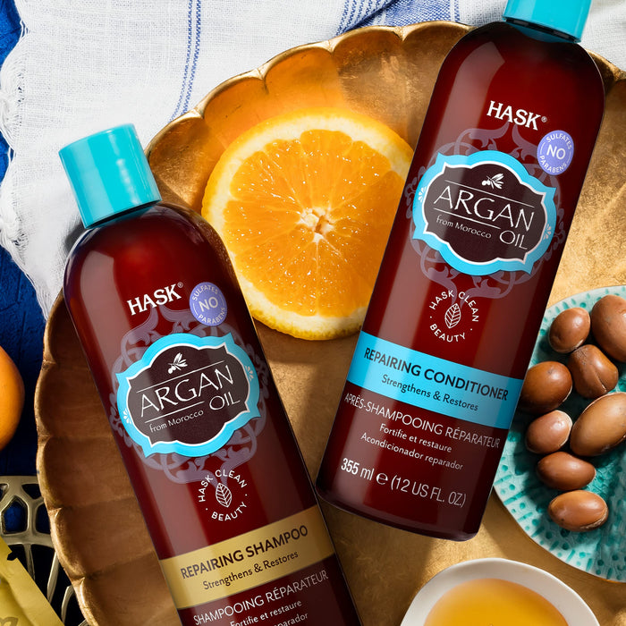 HASK Szampon arganowy, do wszystkich rodzajów włosów, 355 ml