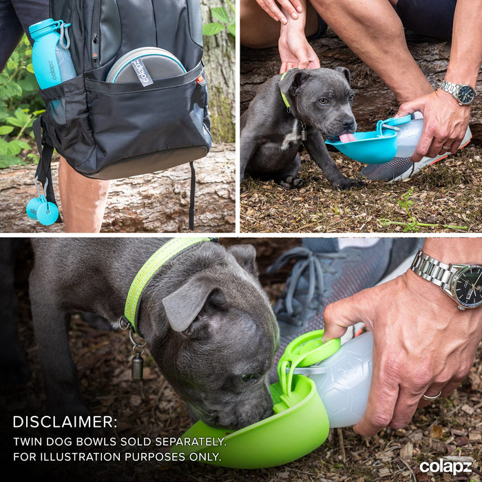 Colapz przenośna butelka na wodę dla psa - karmy dla zwierząt domowych i dozownik wody - akcesoria podróżne dla szczeniaków i psów - duża pojemność 570 ml - szary