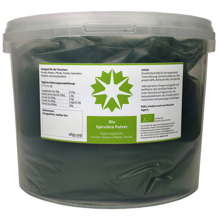 Organiczna spirulina w proszku suplement diety pies kot koń krewetki algova® (5kg)