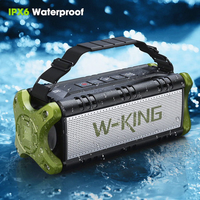 W-KING 50 W (70 W Piek) głośnik Bluetooth, wodoszczelny, czas pracy 24 godziny, powerbank 8000 mAh, zasięg 30 m, przenośny głośnik Bluetooth, głośnik muzyczny z NFC