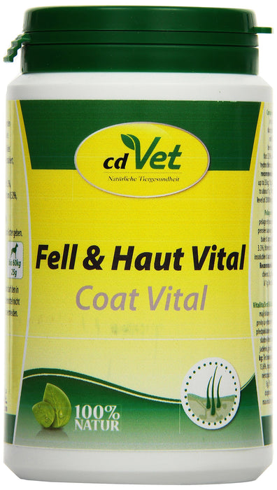 cdVet Naturalne produkty sierść i skóra Vital pies i kot 150 g - pies, kot - suplement pokarmu - sierść + problemy skórne - zmiana futra - wsparcie organizmowe - łamanie włosów - łupież - utrata włosów -