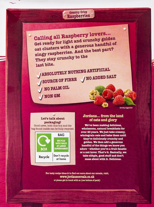 Jordans Country Crisp Raspberry 500 g – chrupiący musli premium