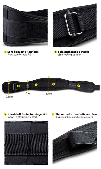 Fitgriff® Pas do podnoszenia ciężarów V2 – pas do podnoszenia ciężarów dla kobiet i mężczyzn – kulturystyka, trening siłowy, crossfit – pas treningowy, pas do podnoszenia ciężarów, trening na siłownię