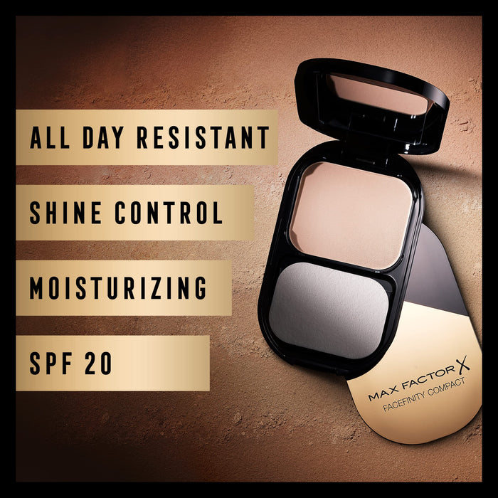 Max Factor Facefinity Compact Make-up Crystal Beige 33 – puder do matowego wykończenia – 1 x 10 g