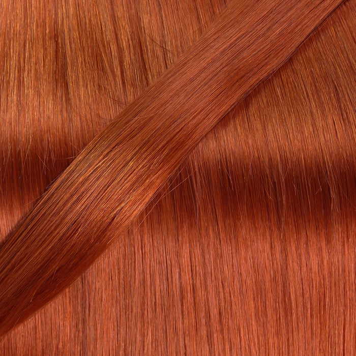 hair2heart 25 x 0,5 g przedłużki do włosów, gładkie - 30 cm - #130 miedziany czerwony