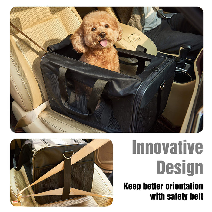 Hitchy Pudełko transportowe dla psa, dla kotów, małych psów, kotów lub szczeniaków, dopuszczone do użytku w samolocie, przyjazne w podróży (L)