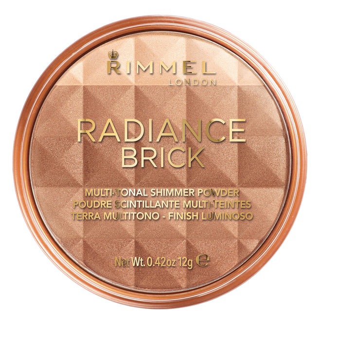 Rimmel London Radiance Shimmer Brick Bronzer prasowany, formuła konturowa Light As-Air 001 Light 12 g